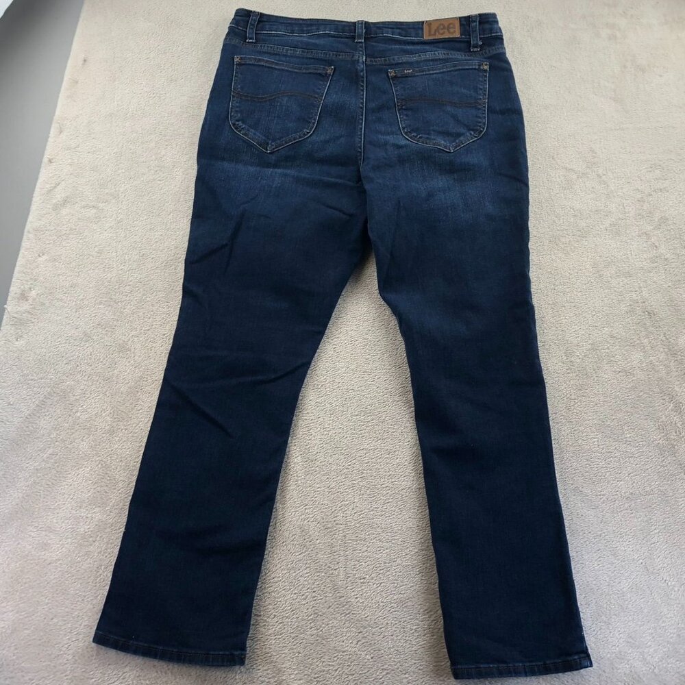 Lee Womens Jeans Size 14M Regular Fit Straight Leg Mid Rise Blue Denim Casual - Picture 15 of 15